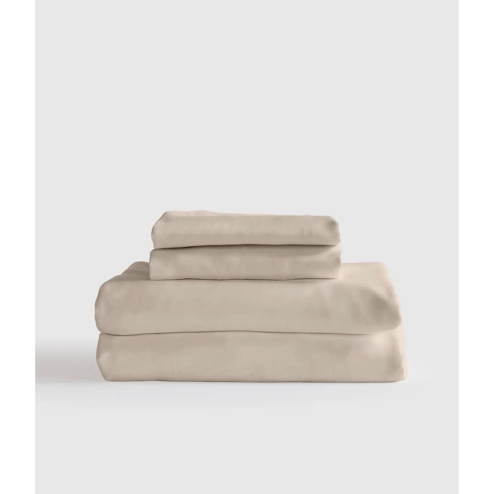 Quince Organic Bamboo Sheet Set KING Sand NWOT 4 Piece
